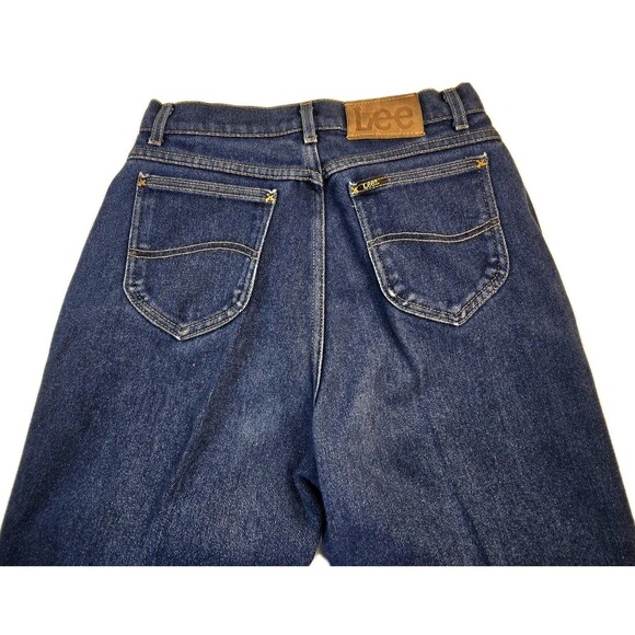 90s Vintage Lee Mom Jeans Womens Sz 14‎ Blue Denim High Rise Straight Made USA - Picture 5 of 13